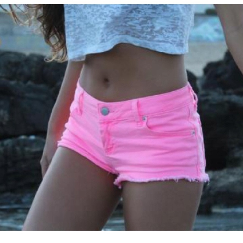 Hot pink VS pink shorts